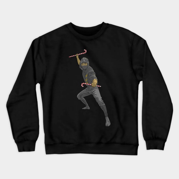 Christmas Ninja Crewneck Sweatshirt by AyotaIllustration